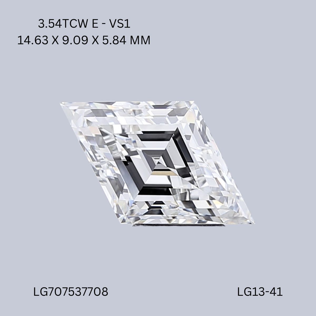 3.54 CT E VS1 LOZENGE diamond Fancy Shape