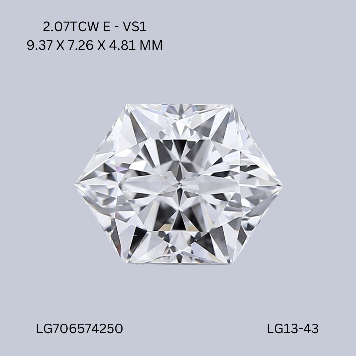 2.07 CT E VS1 HEXAGONAL diamond Fancy Shape