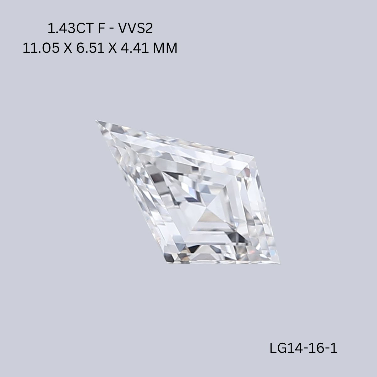 1.43 CT F VVS2 KITE diamond Fancy Shape