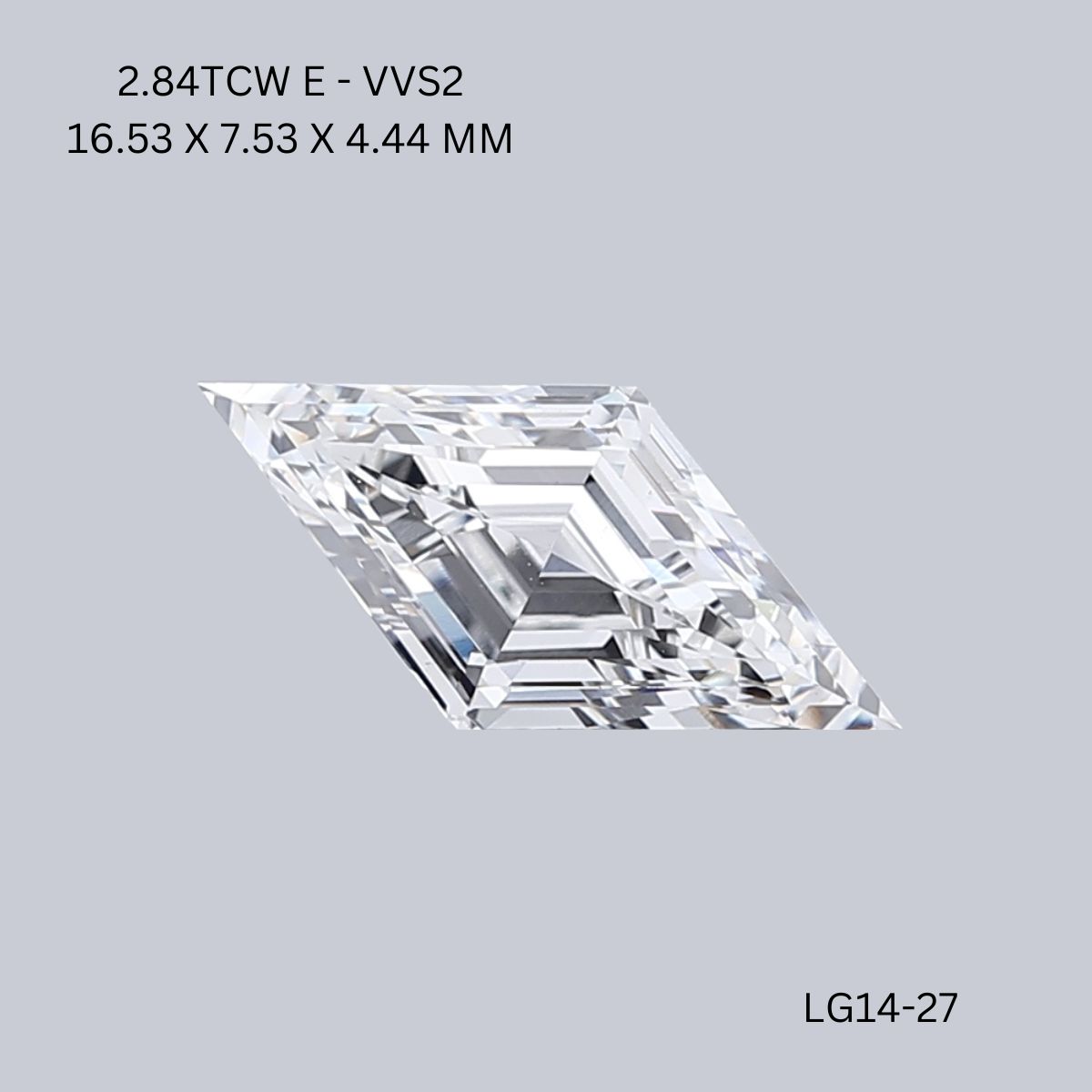 2.84 CT E VVS2 LOZENGE diamond Fancy Shape