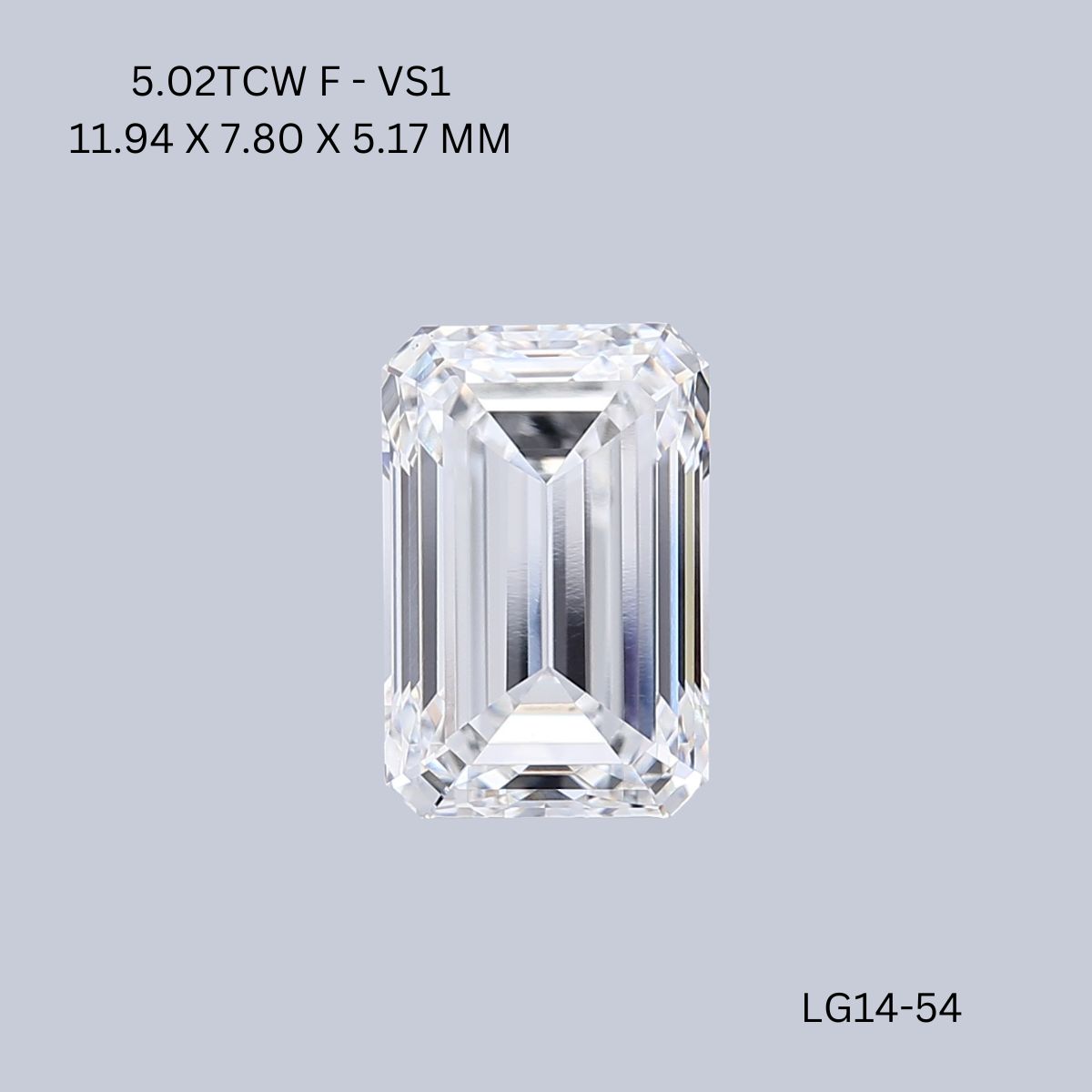 5.02 CT F VS1 EMERALD diamond Fancy Shape