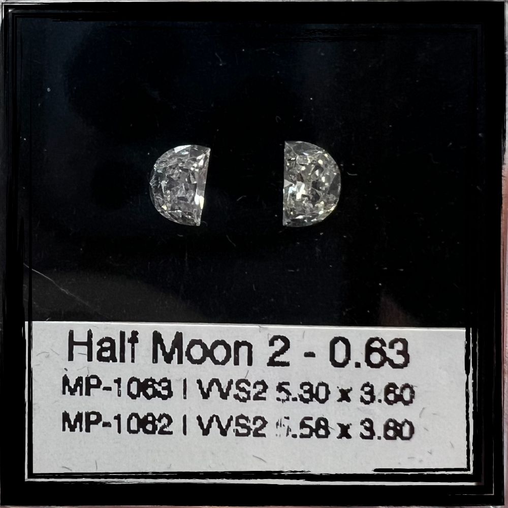 0.33 CT I VVS2 HALF MOON diamond Pairs Inventory