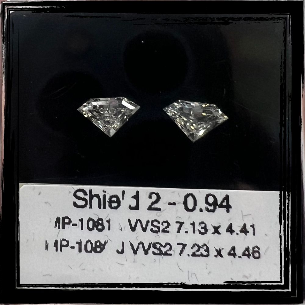 0.94 CT J VVS2 SHIELD diamond Pairs Inventory