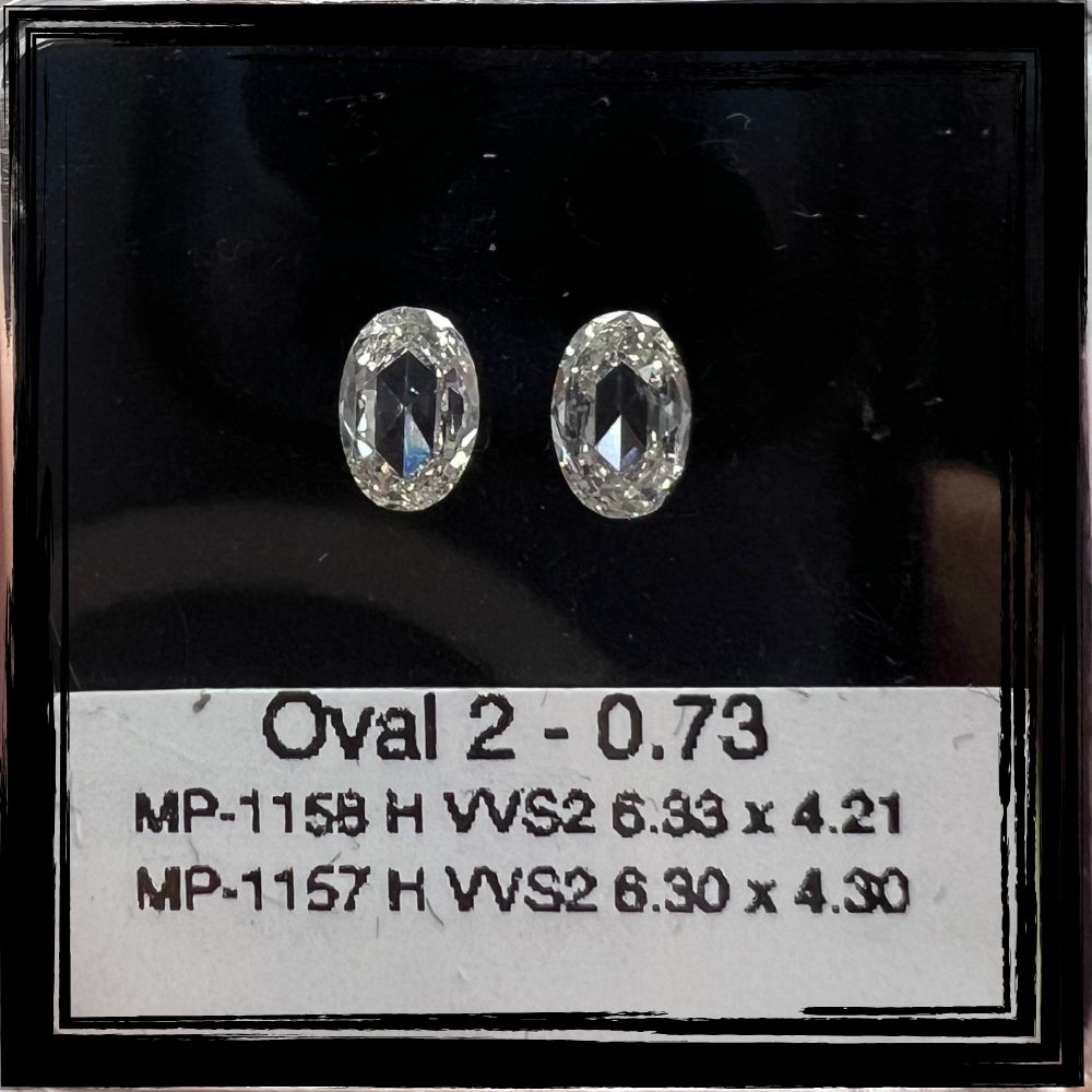 0.73 CT H VVS2 OVAL diamond Pairs Inventory