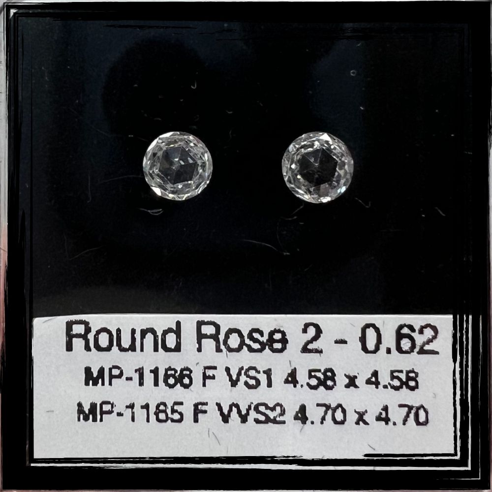 0.62 CT F VS1 ROUND ROSE diamond Pairs Inventory