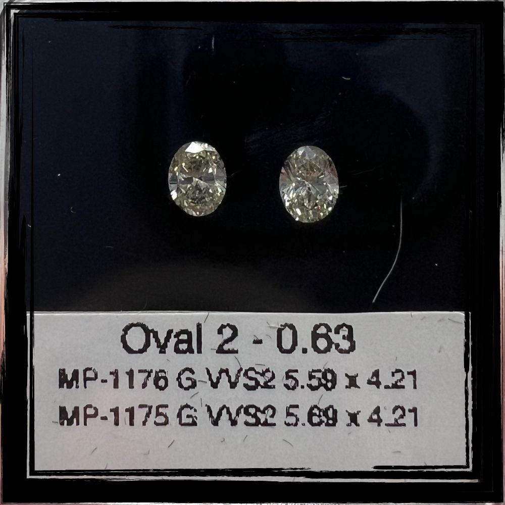 0.63 CT G VVS2 OVAL diamond Pairs Inventory