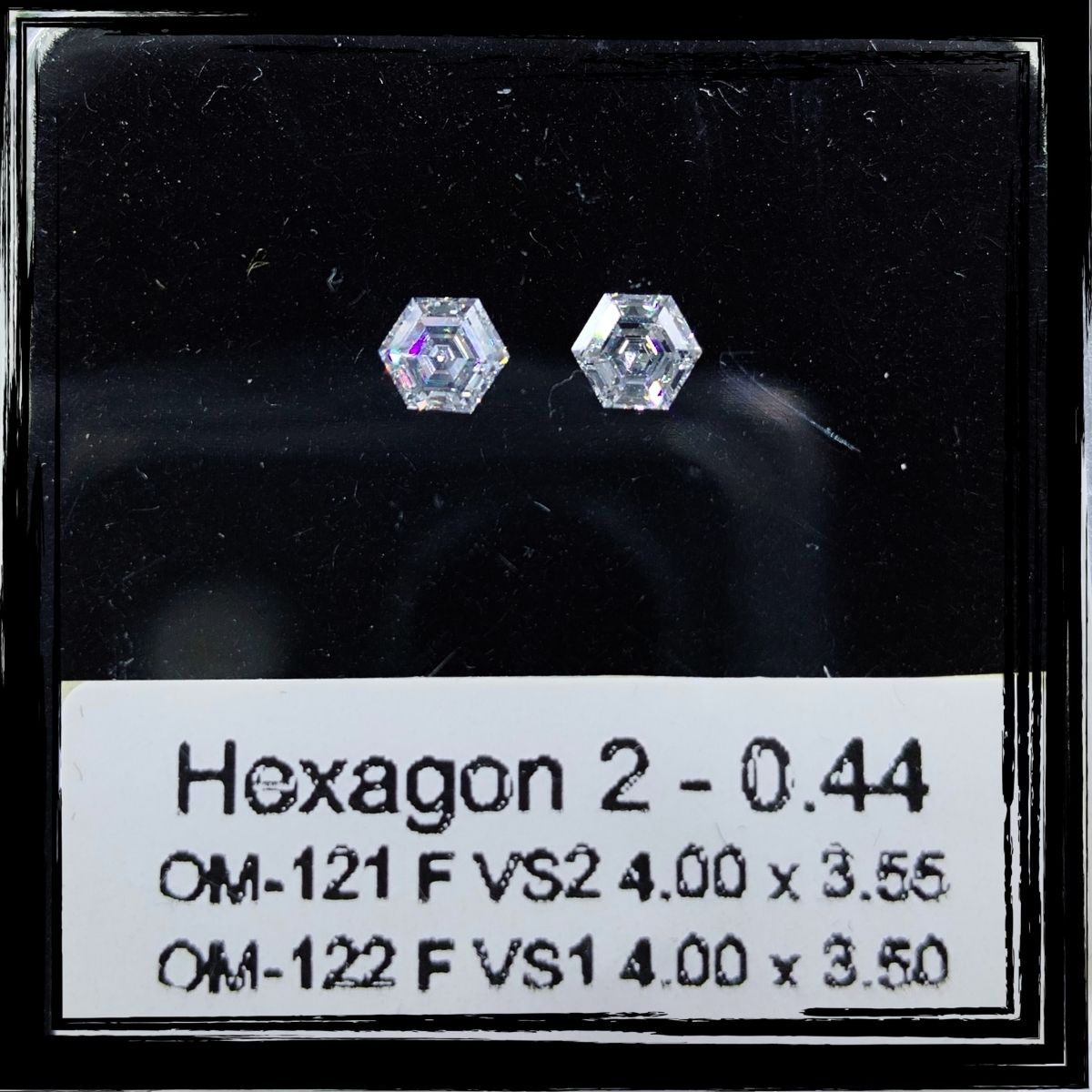 0.44 CT F VS2 HEXAGONAL diamond Pairs Inventory