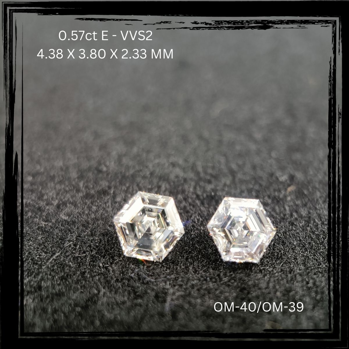 0.57 CT E VVS2 HEXAGONAL diamond Pairs Inventory