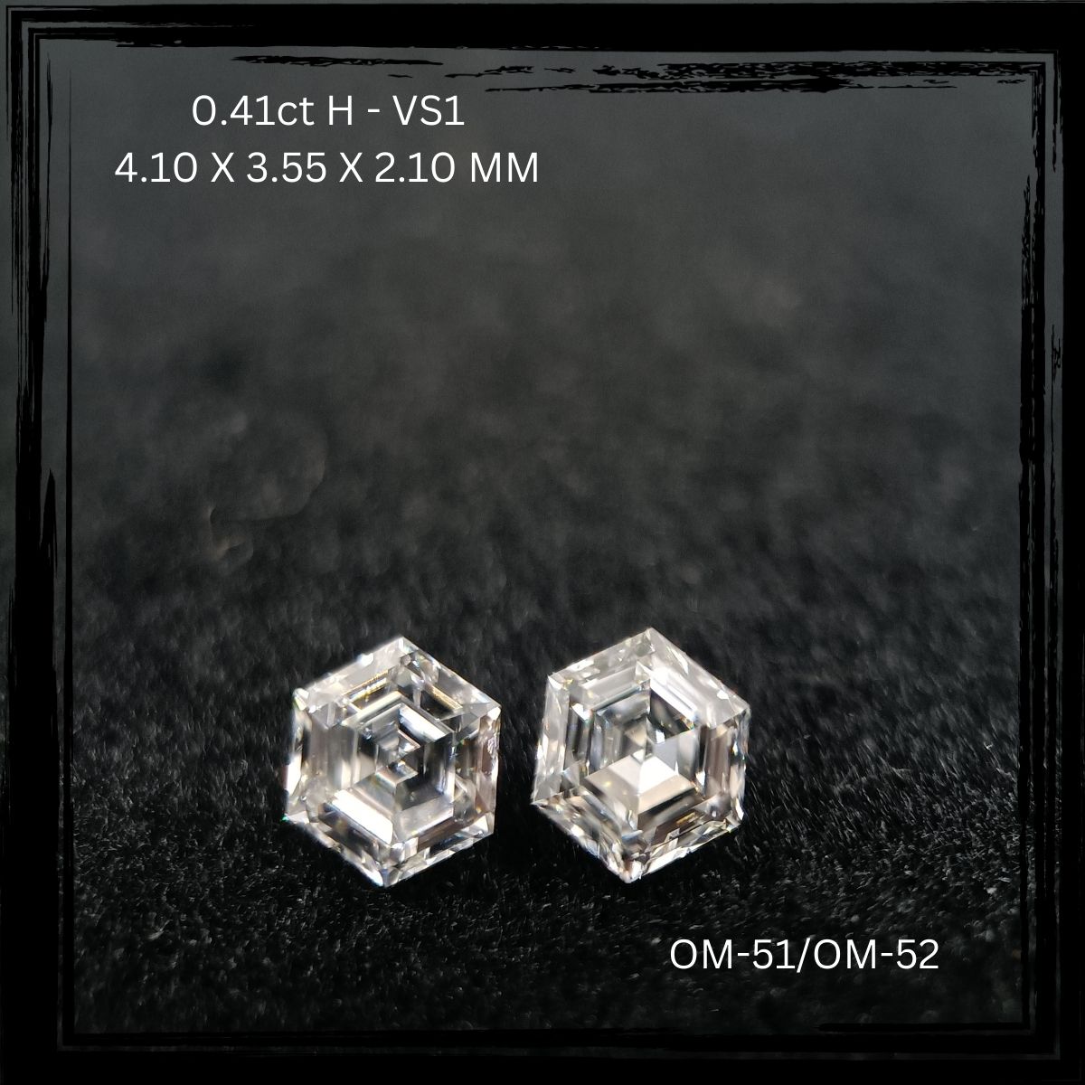 0.41 CT H VS1 HEXAGONAL diamond Pairs Inventory