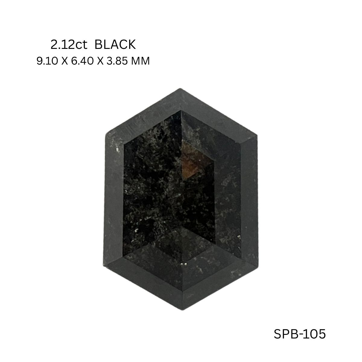 2.12 CT BLACKISH PK HEXAGONAL diamond Salt & Pepper