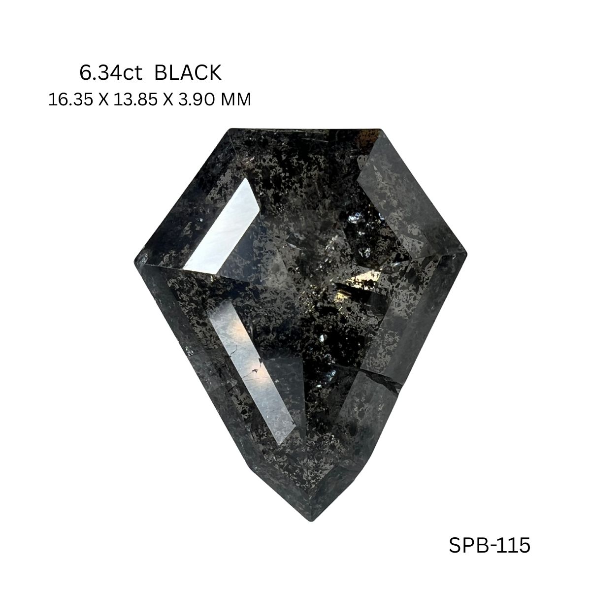 6.34 CT BLACK PK SHIELD diamond Salt & Pepper