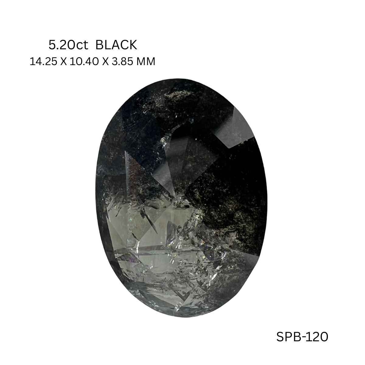 5.20 CT BLACK PK OVAL diamond Salt & Pepper