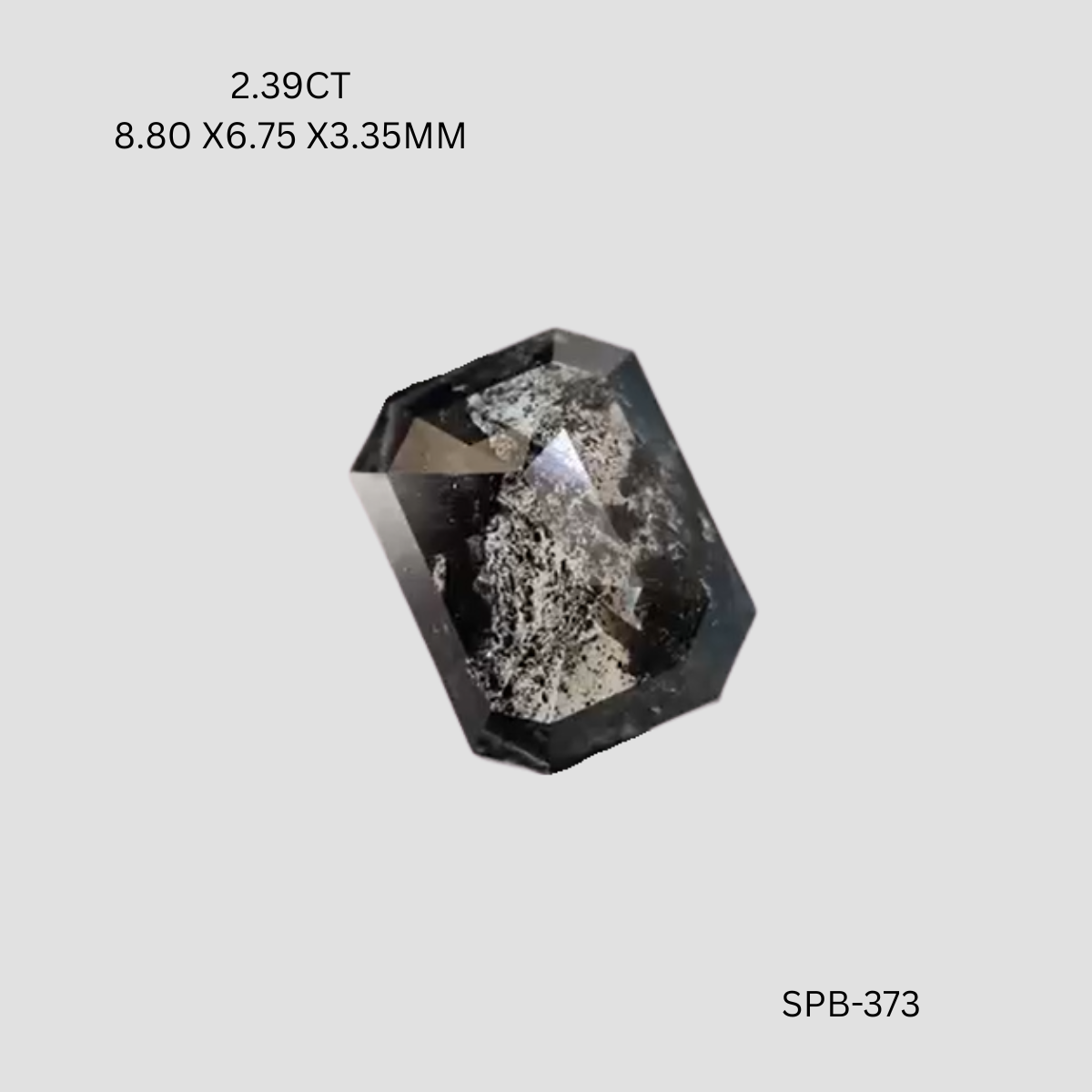 2.39 CT GREY PK EMERALD diamond Salt & Pepper