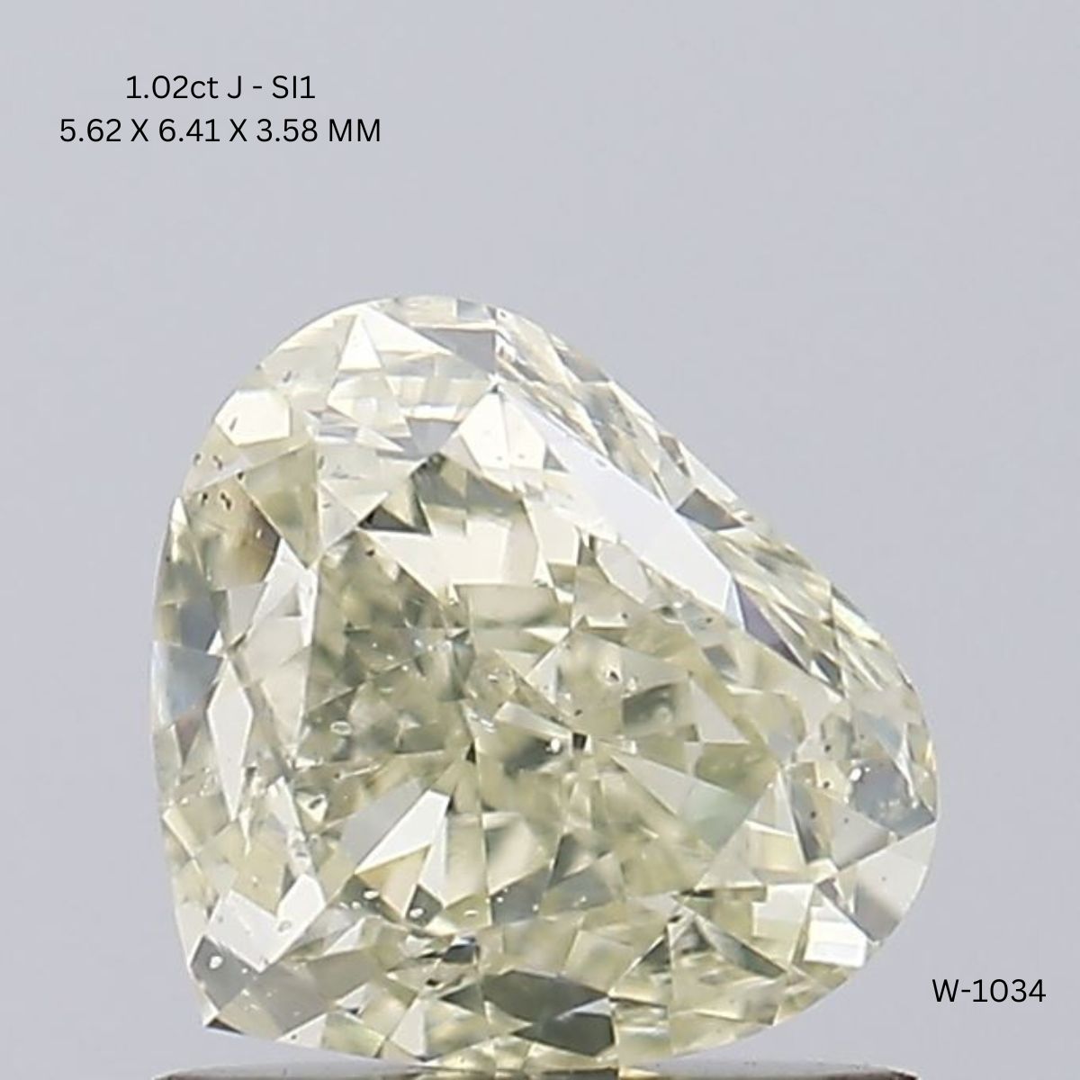 1.02 CT J SI1 HEART diamond Fancy Shape