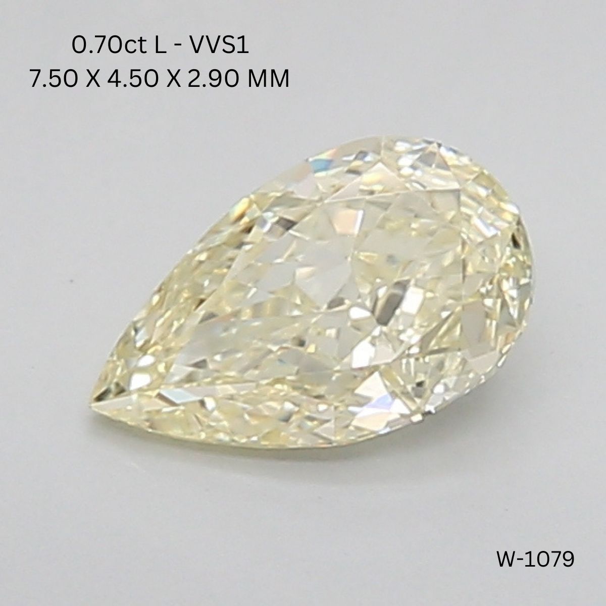 0.70 CT L YELLOW VVS1 PEAR diamond Fancy Shape