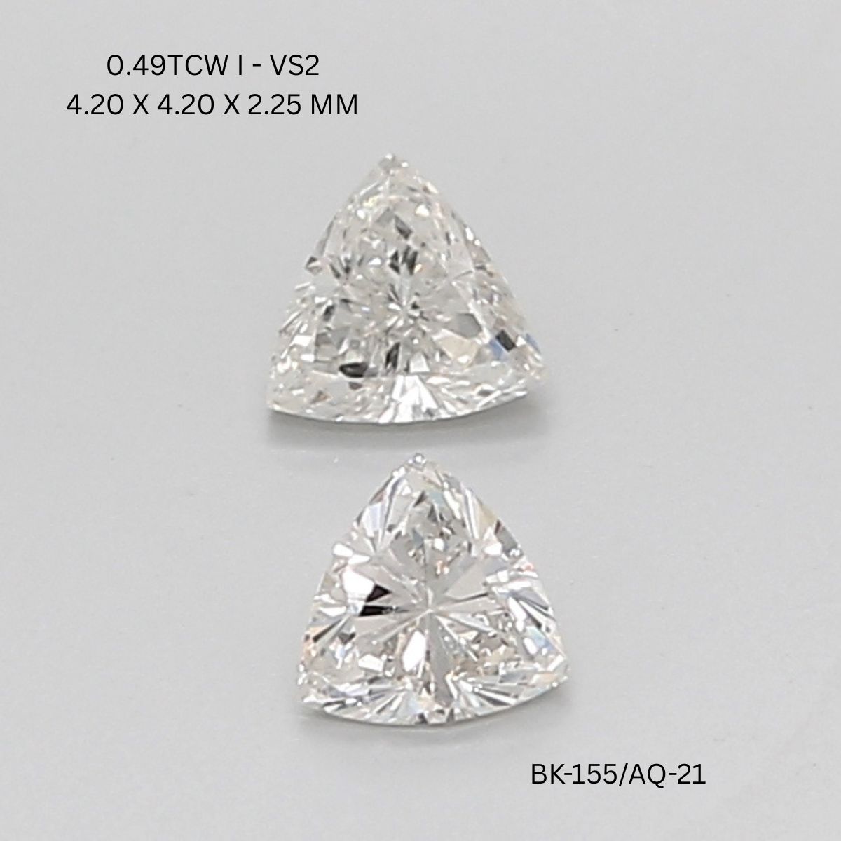 0.49 CT I VS2 TRILLIANT diamond Pairs Inventory