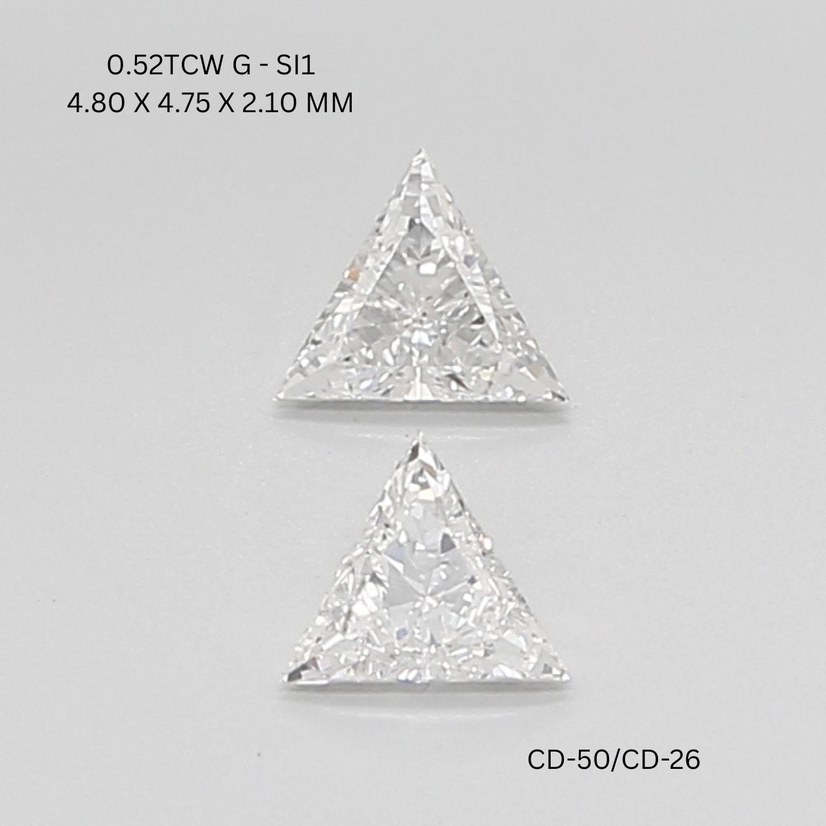 0.52 CT G SI1 TRIANGULAR diamond Pairs Inventory