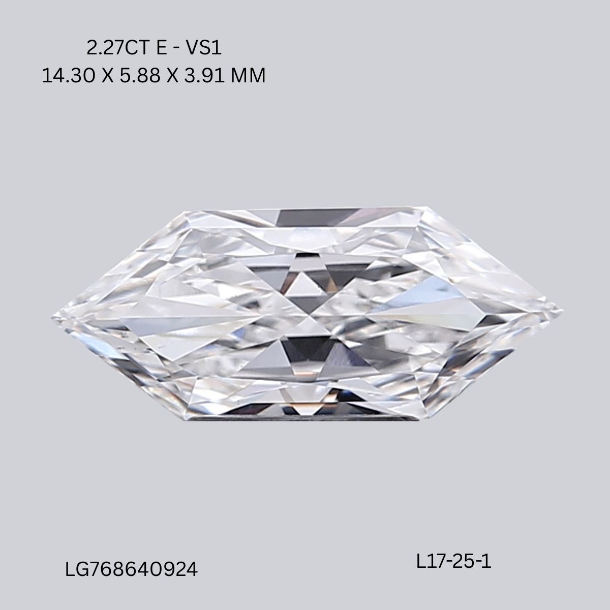 2.27 CT E VS1 HEXAGONAL diamond Fancy Shape