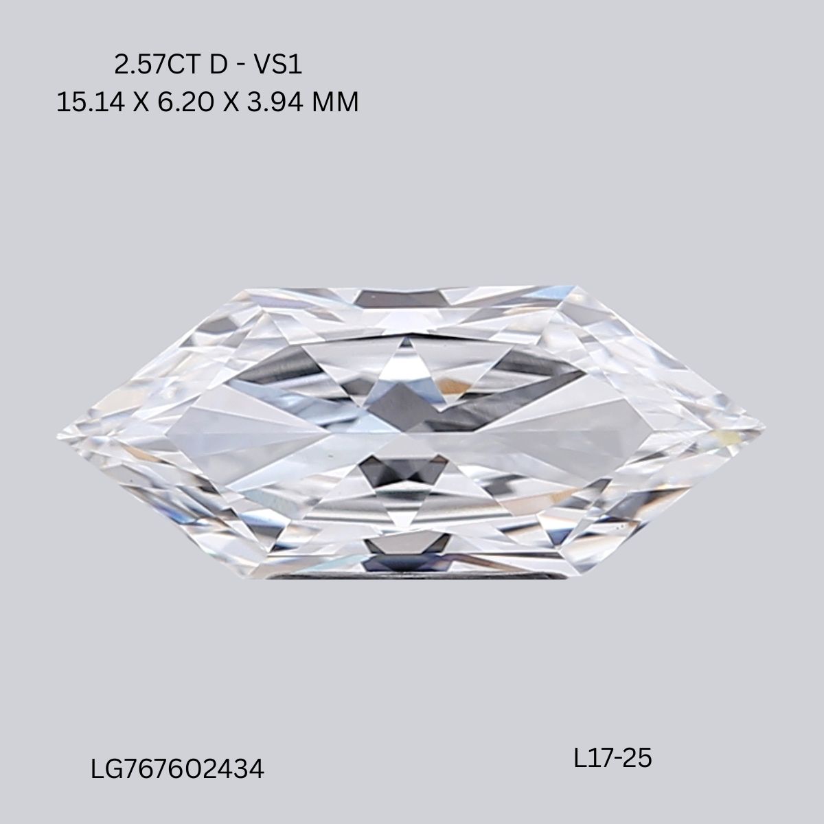 2.57 CT D VS1 HEXAGONAL diamond Fancy Shape