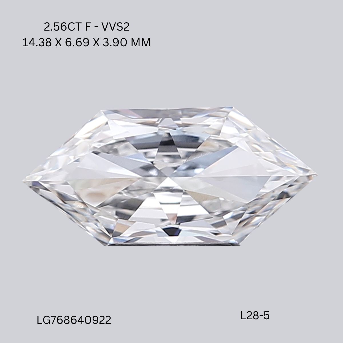 2.56 CT F VVS2 HEXAGONAL diamond Fancy Shape