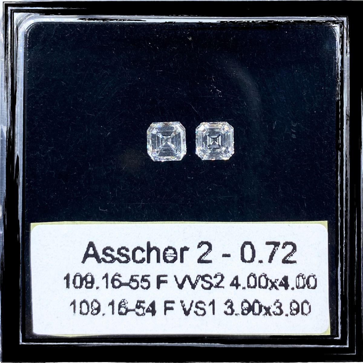 0.72 CT F VS1 ASSCHER diamond Pairs Inventory