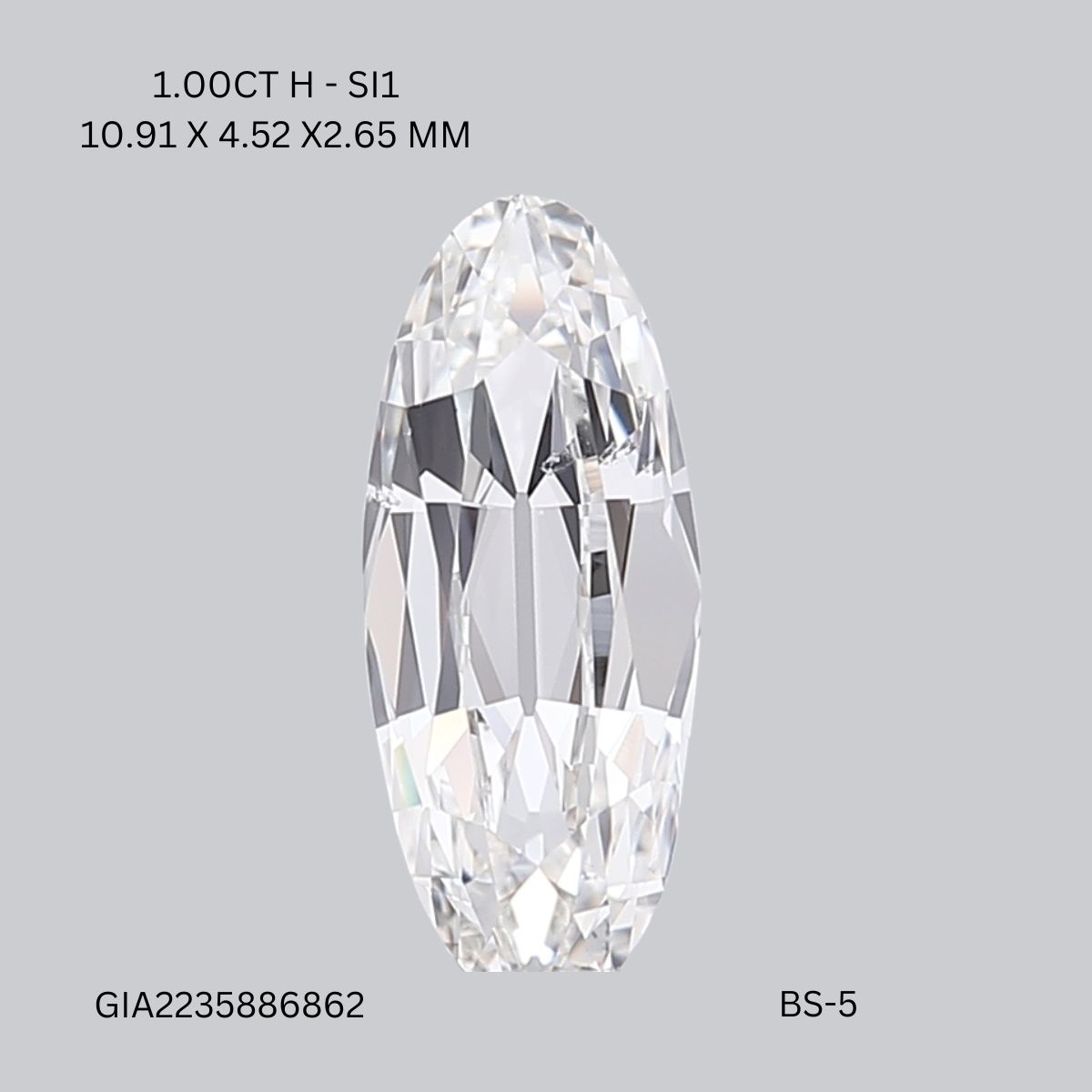 1.00 CT H SI1 OVAL diamond Fancy Shape