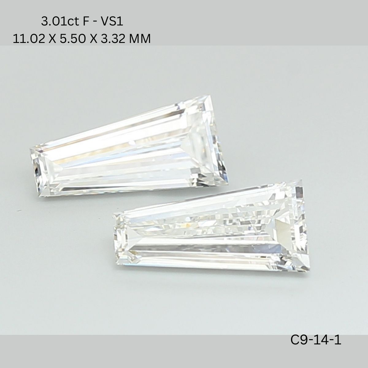 3.01 CT E VS1 TAPER diamond Pairs Inventory