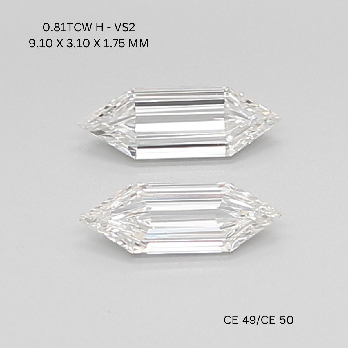 0.81 CT H VS2 HEXAGONAL diamond Pairs Inventory