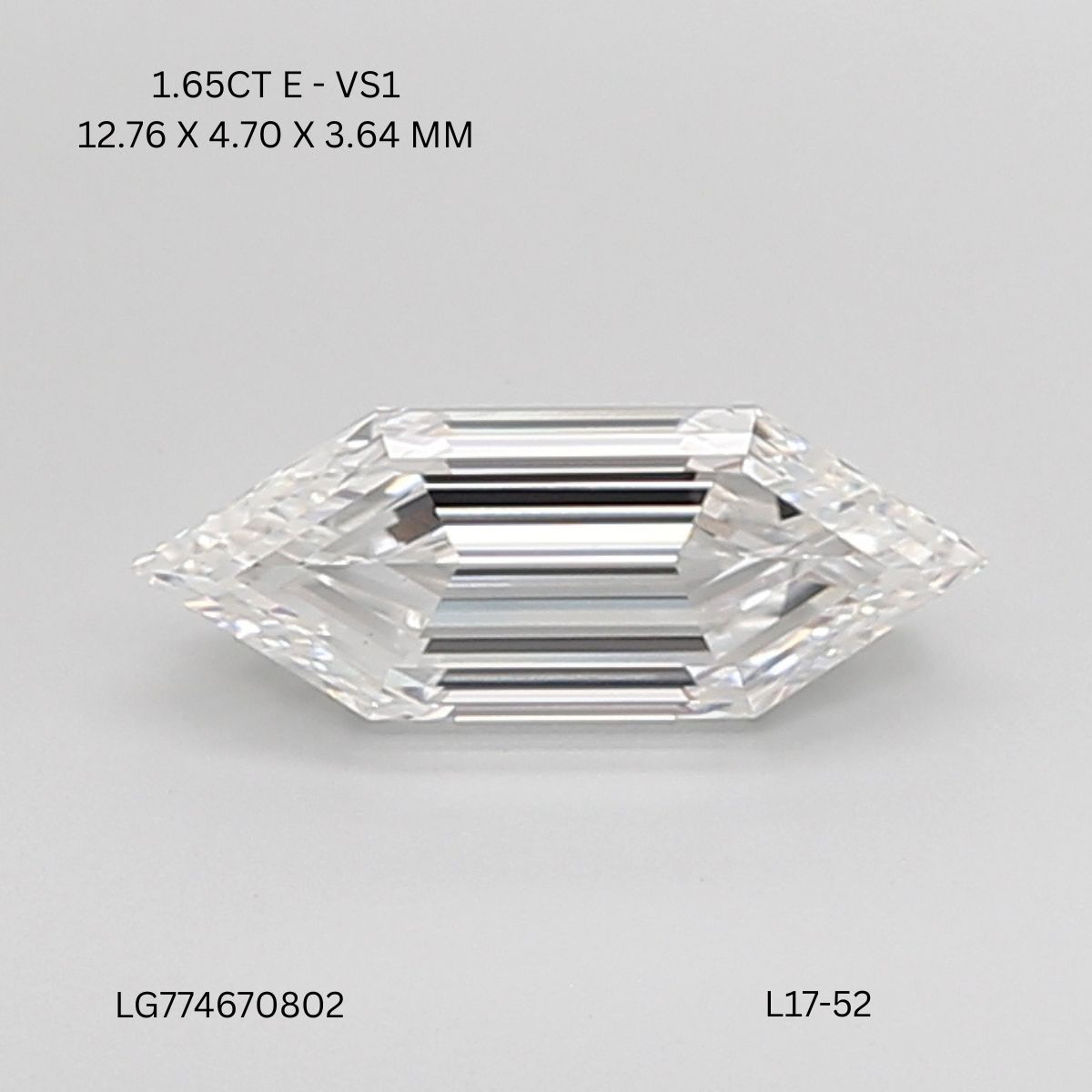 1.65 CT E VS1 HEXAGONAL diamond Fancy Shape