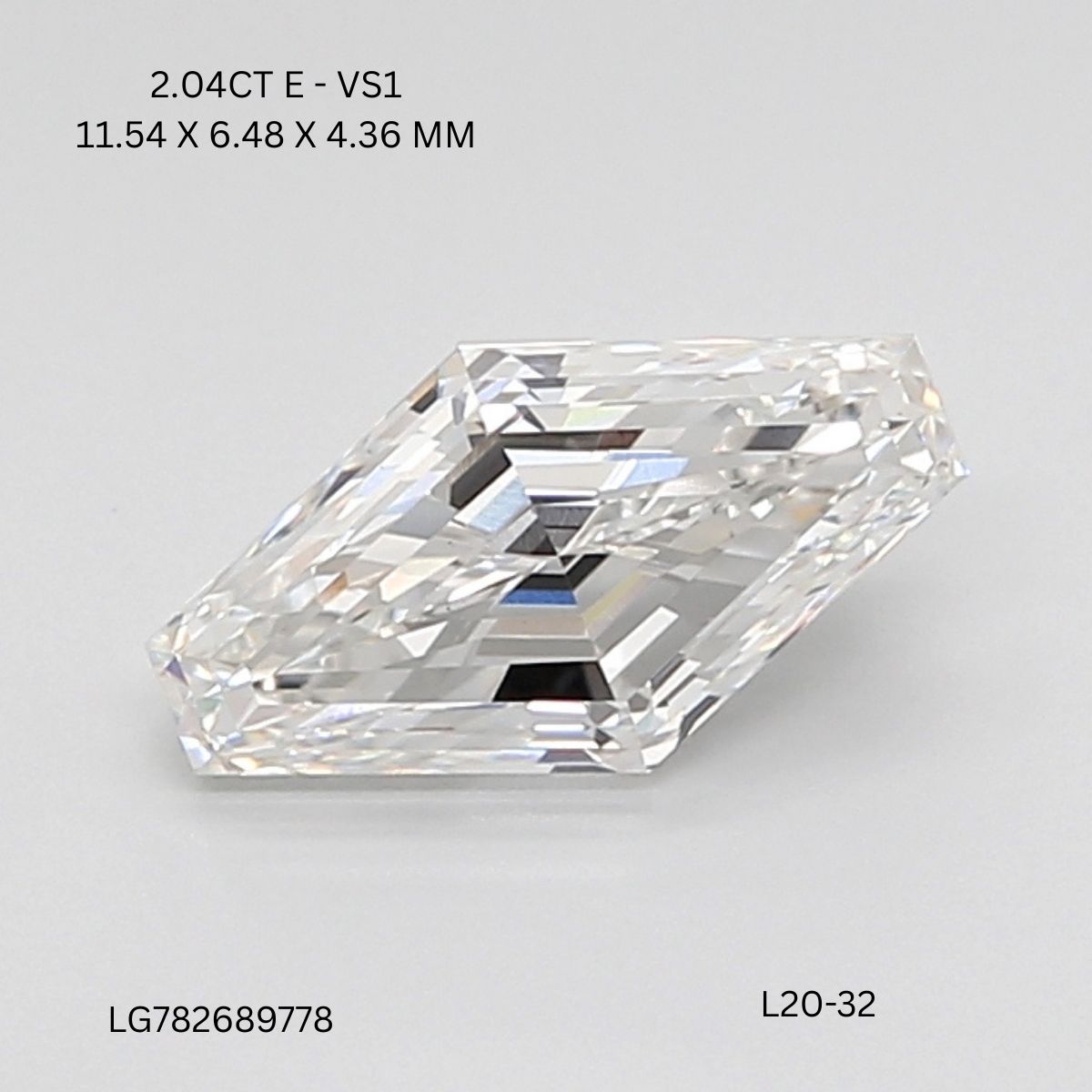 2.04 CT E VS1 LOZENGE diamond Fancy Shape
