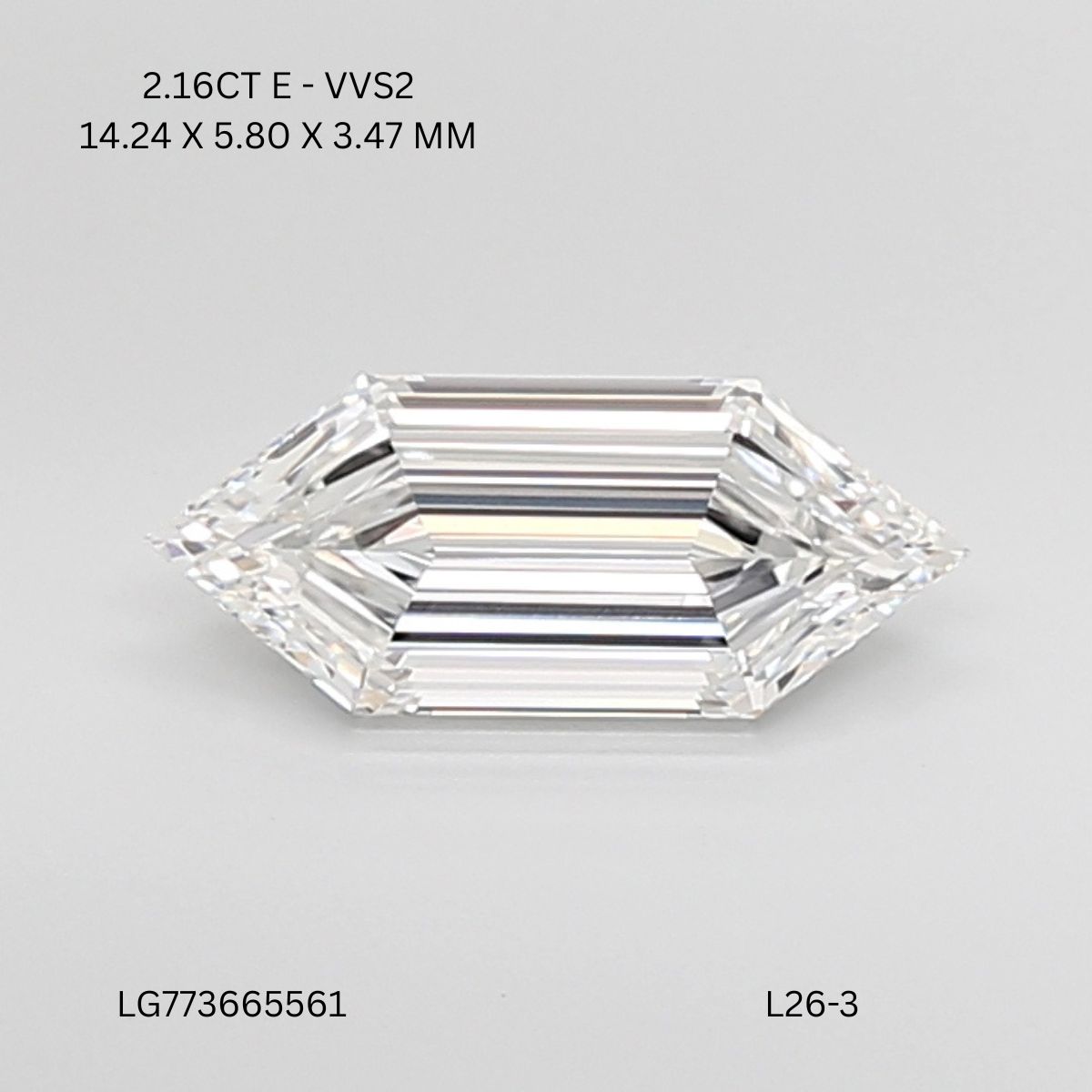 2.16 CT E VVS2 HEXAGONAL diamond Fancy Shape