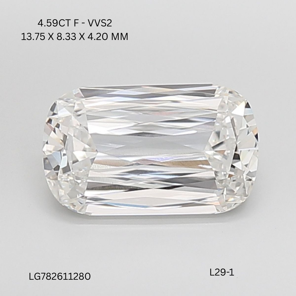 4.59 CT F VVS2 ASHOKA diamond Fancy Shape