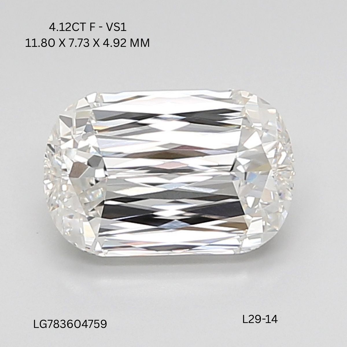 4.12 CT F VS1 ASHOKA diamond Fancy Shape
