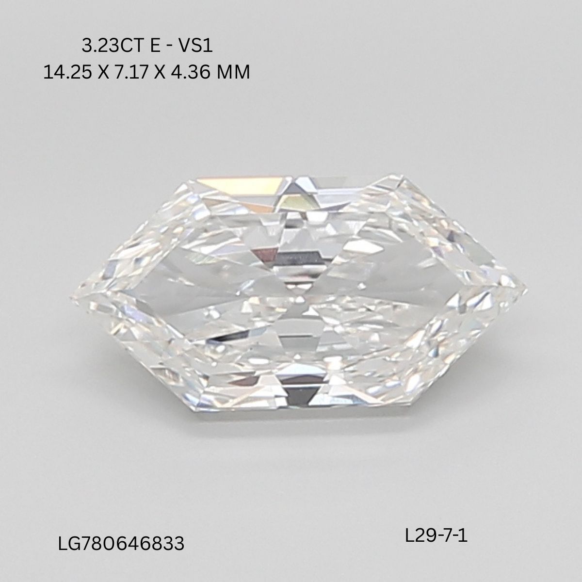 3.23 CT E VS1 HEXAGONAL diamond Fancy Shape