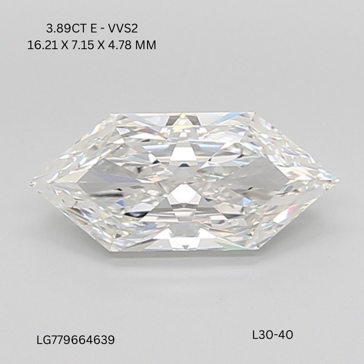3.89 CT E VVS2 HEXAGONAL diamond Fancy Shape
