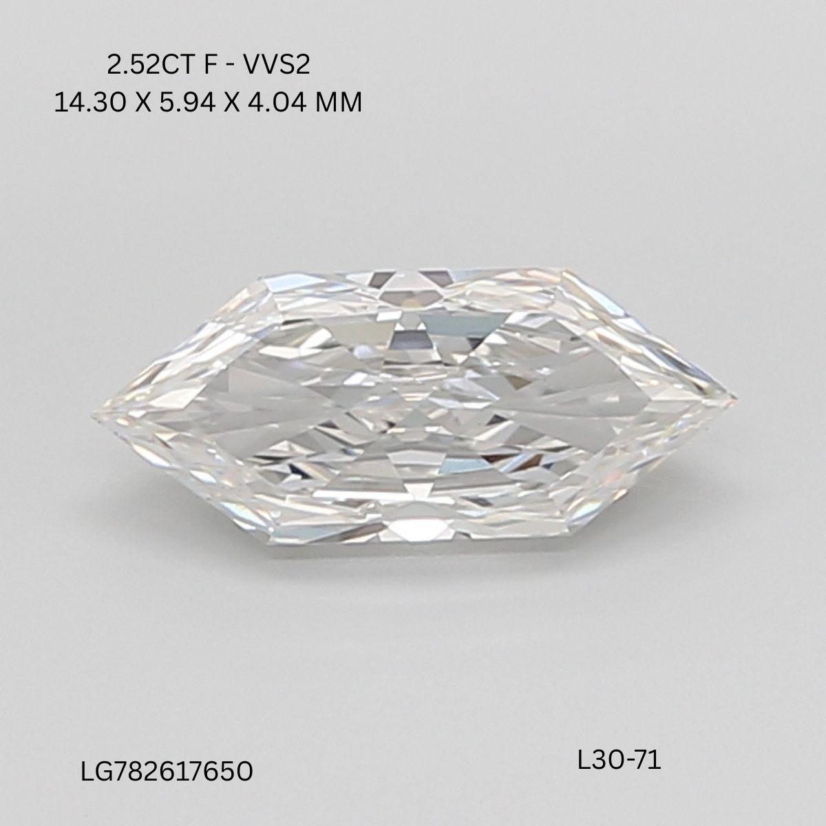2.52 CT F VVS2 HEXAGONAL diamond Fancy Shape