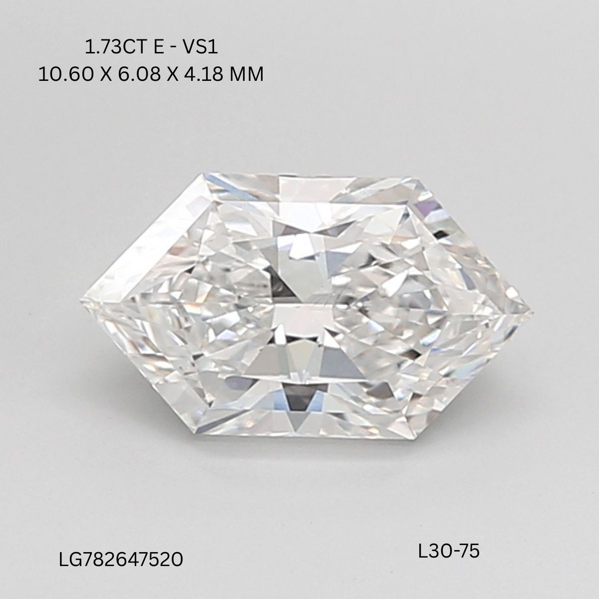 1.73 CT E VS1 HEXAGONAL diamond Fancy Shape