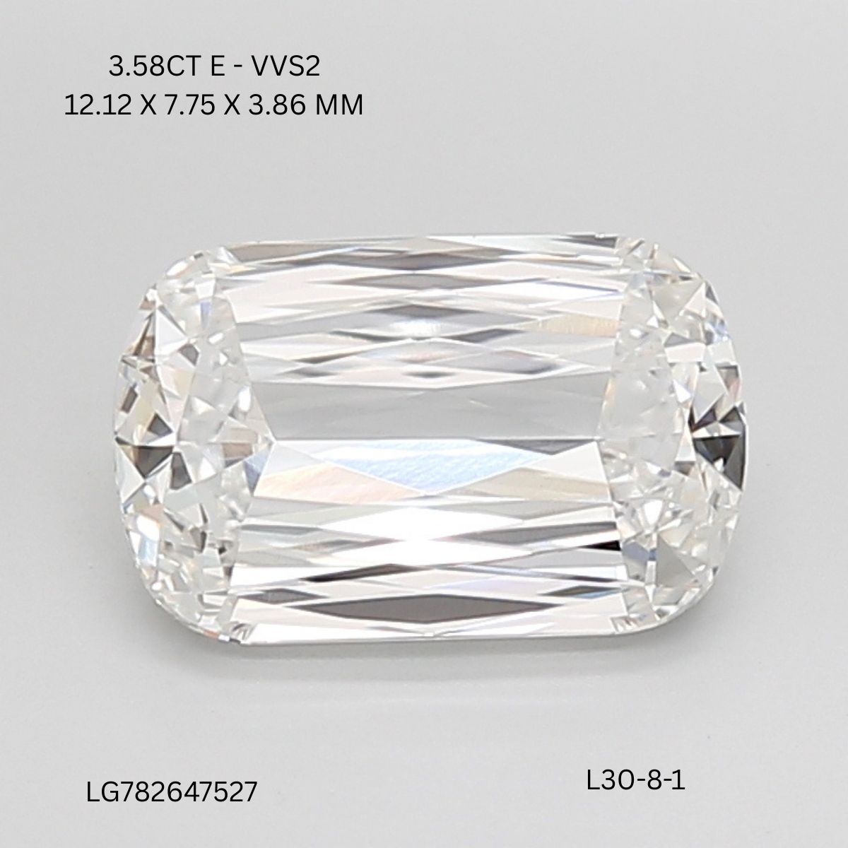 3.58 CT E VVS2 ASHOKA diamond Fancy Shape