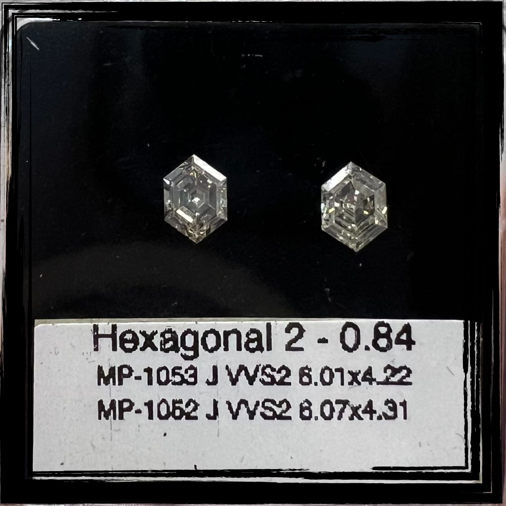 0.84 CT J VVS2 HEXAGONAL diamond Pairs Inventory