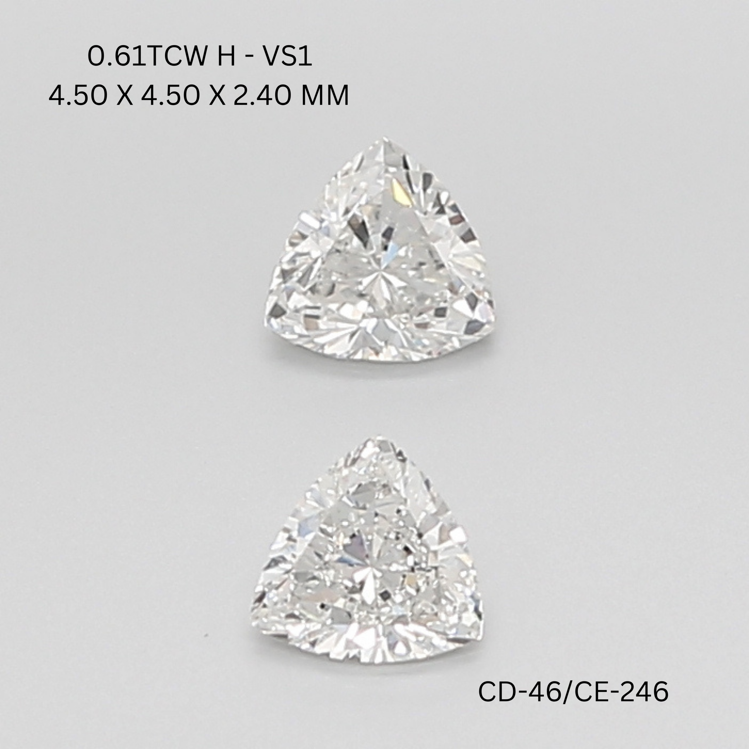 0.61 CT H VS1 TRILLIANT diamond Pairs Inventory