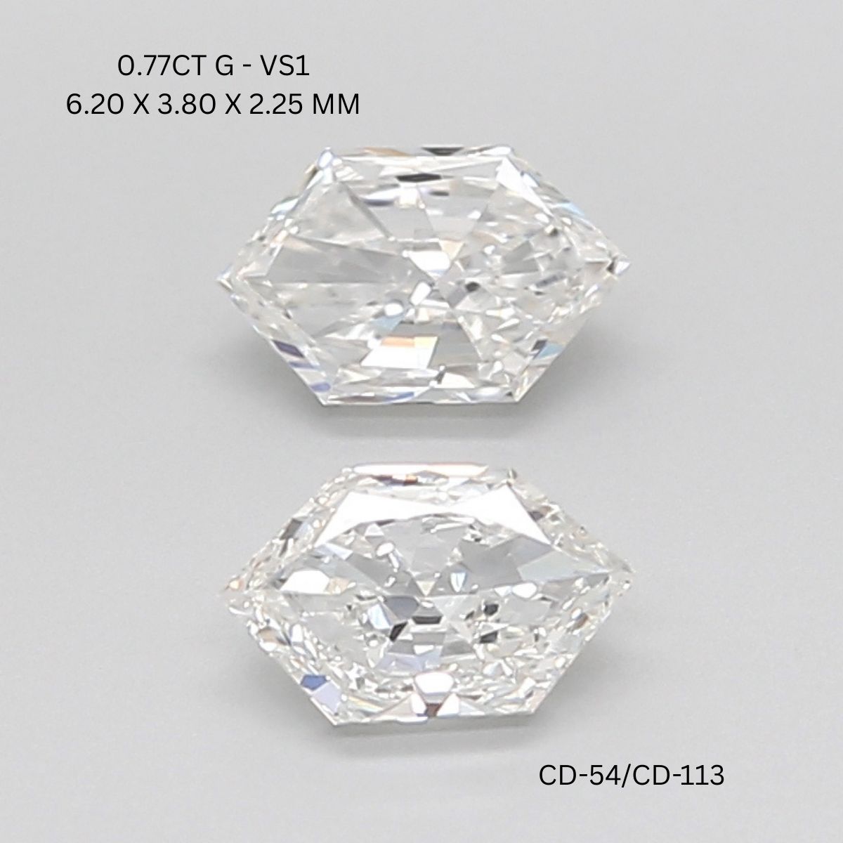 0.77 CT G VS1 HEXAGONAL diamond Pairs Inventory