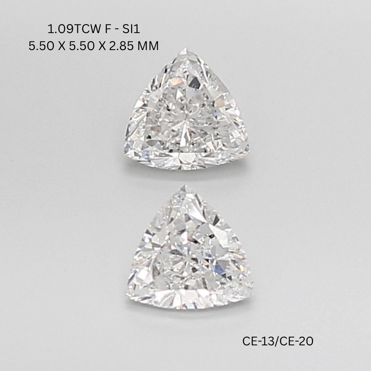 1.09 CT F SI1 TRILLIANT diamond Pairs Inventory