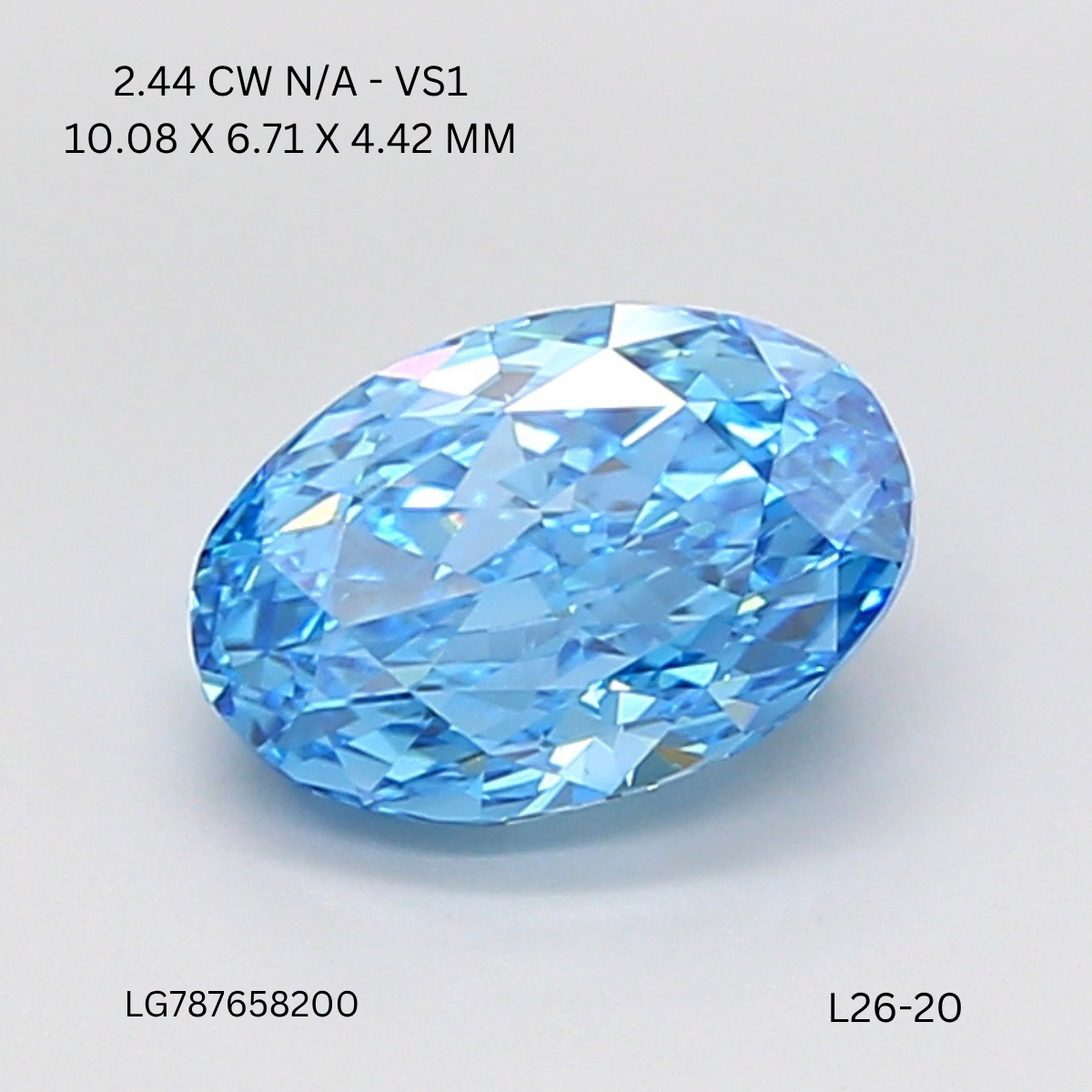2.44 CT BLUE VS1 OVAL diamond Fancy Shape