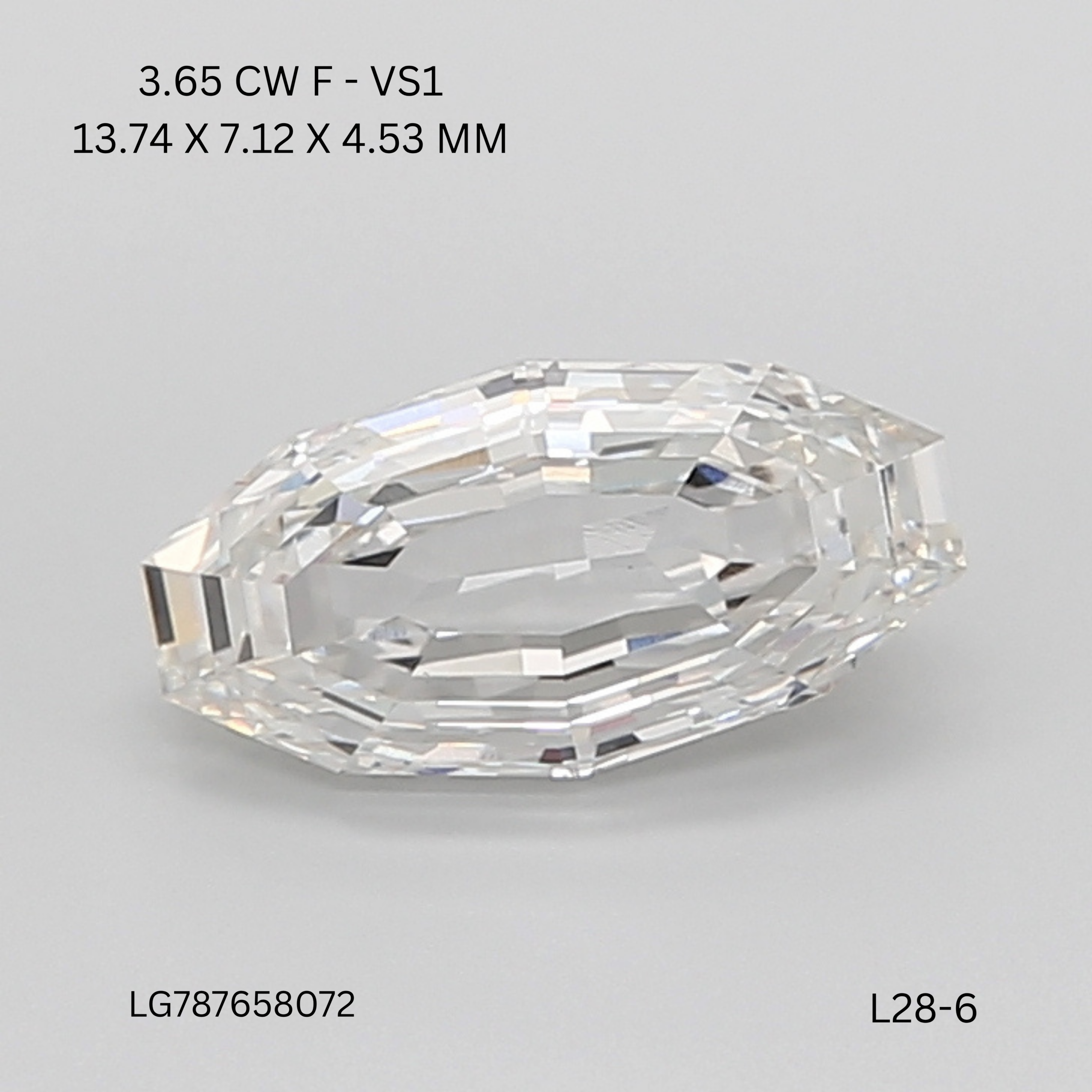 3.65 CT F VS1 OVAL diamond Fancyshape