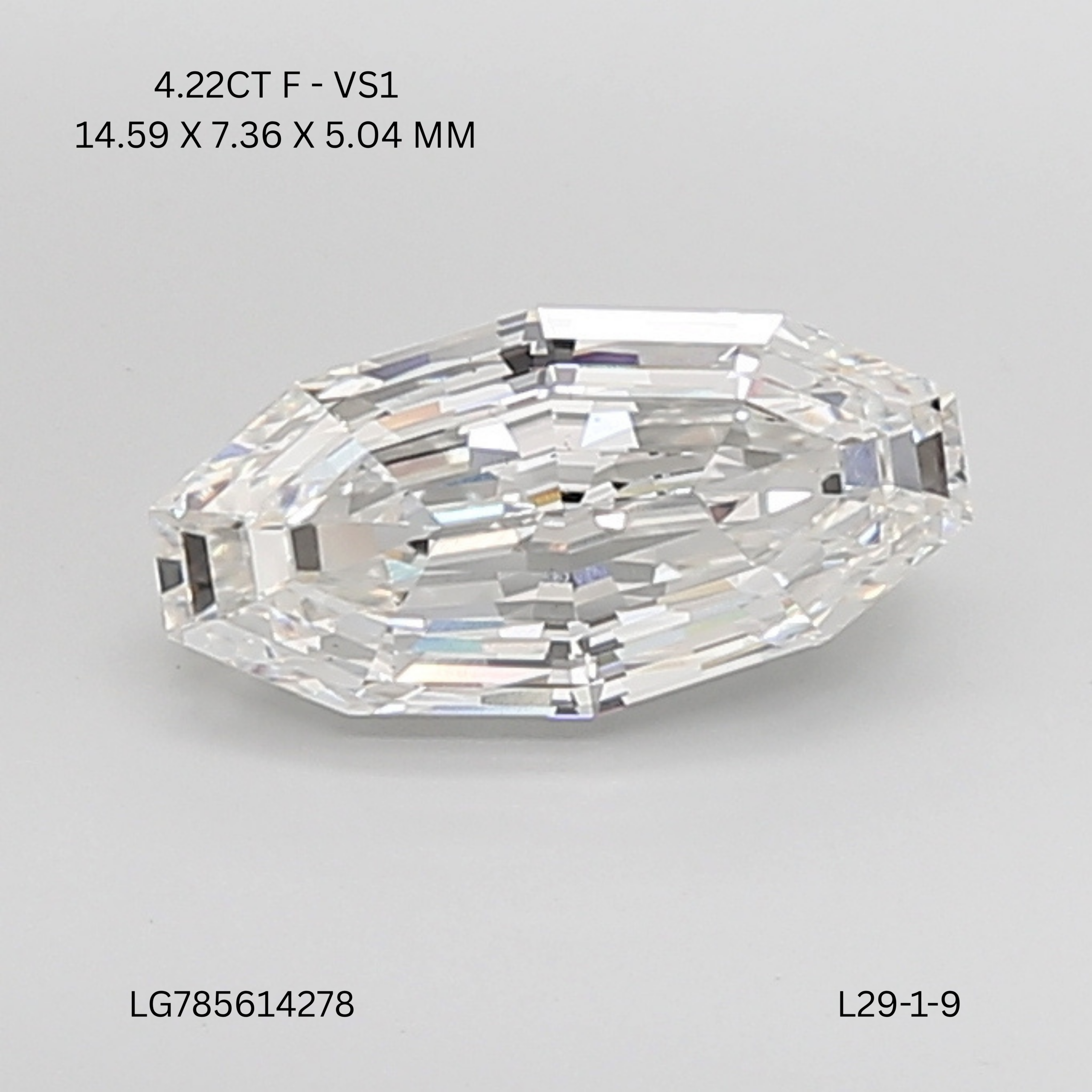 4.22 CT F VS1 OVAL diamond Fancy Shape