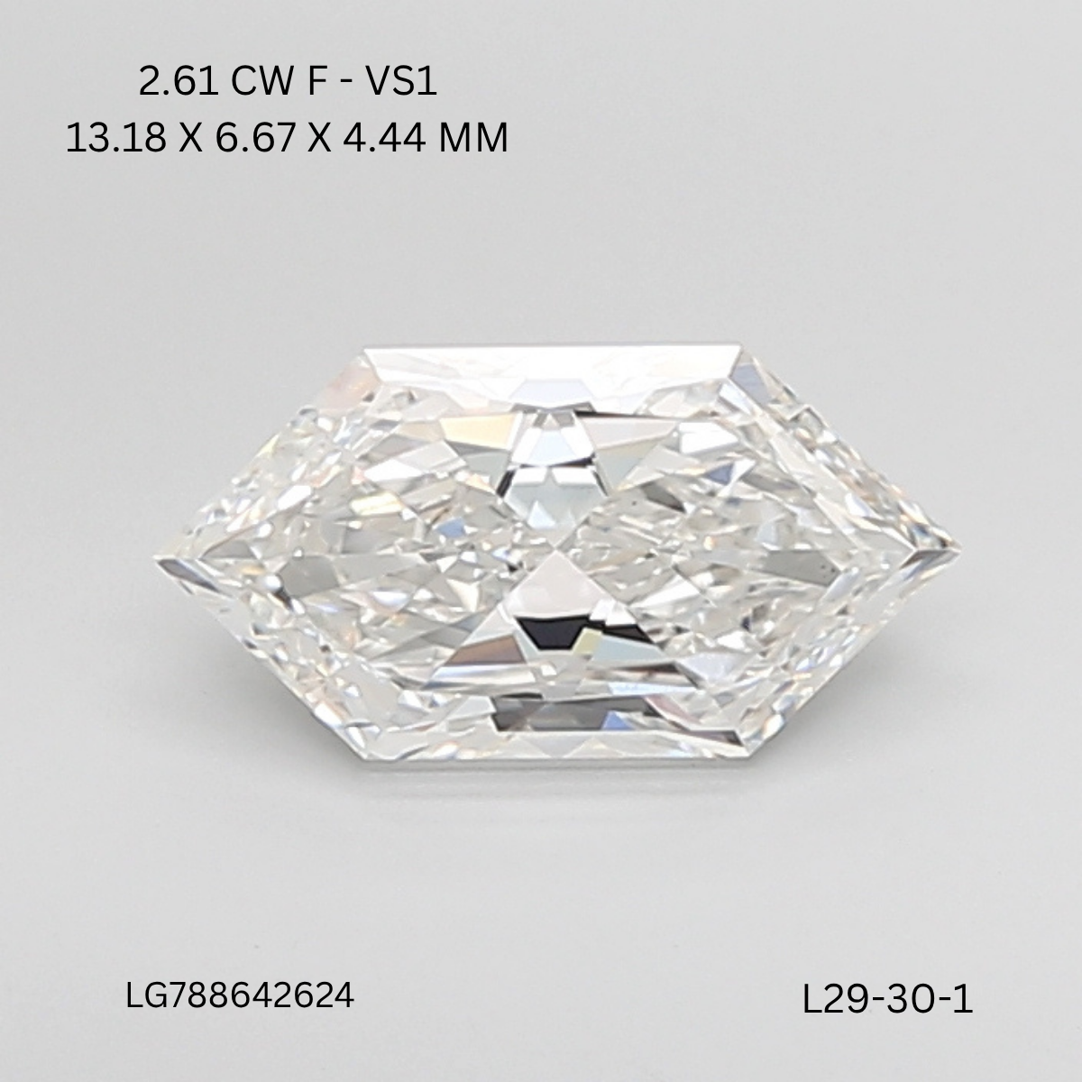 2.61 CT F VS1 HEXAGONAL diamond Fancy Shape