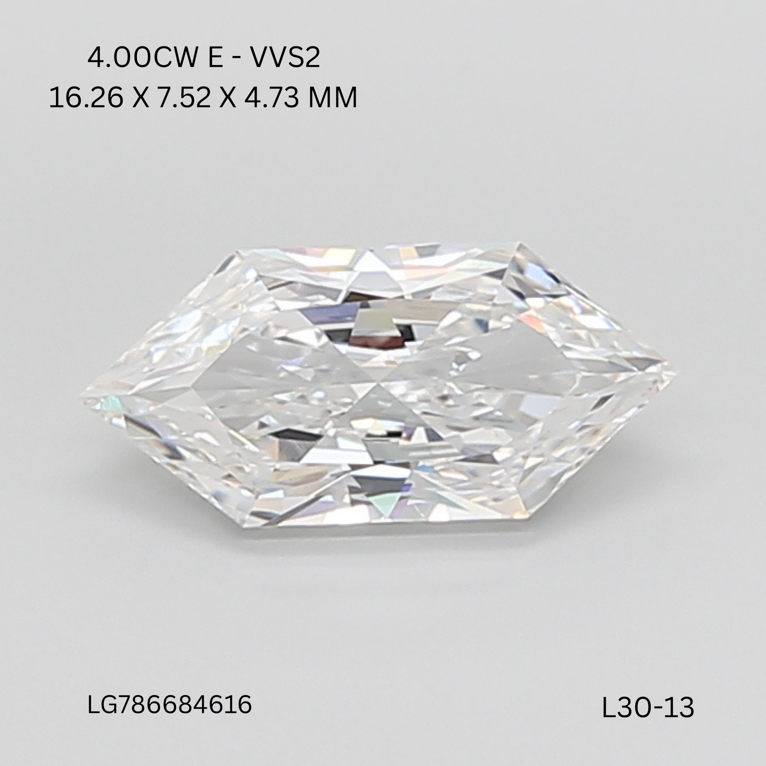 4.00 CT E VVS2 HEXAGONAL diamond Fancy Shape