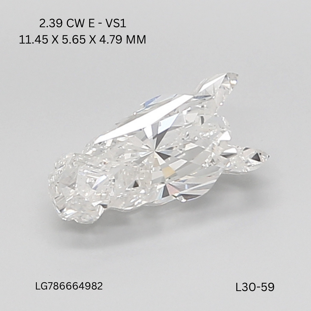 2.39 CT E VS1 HORSE diamond Fancy Shape