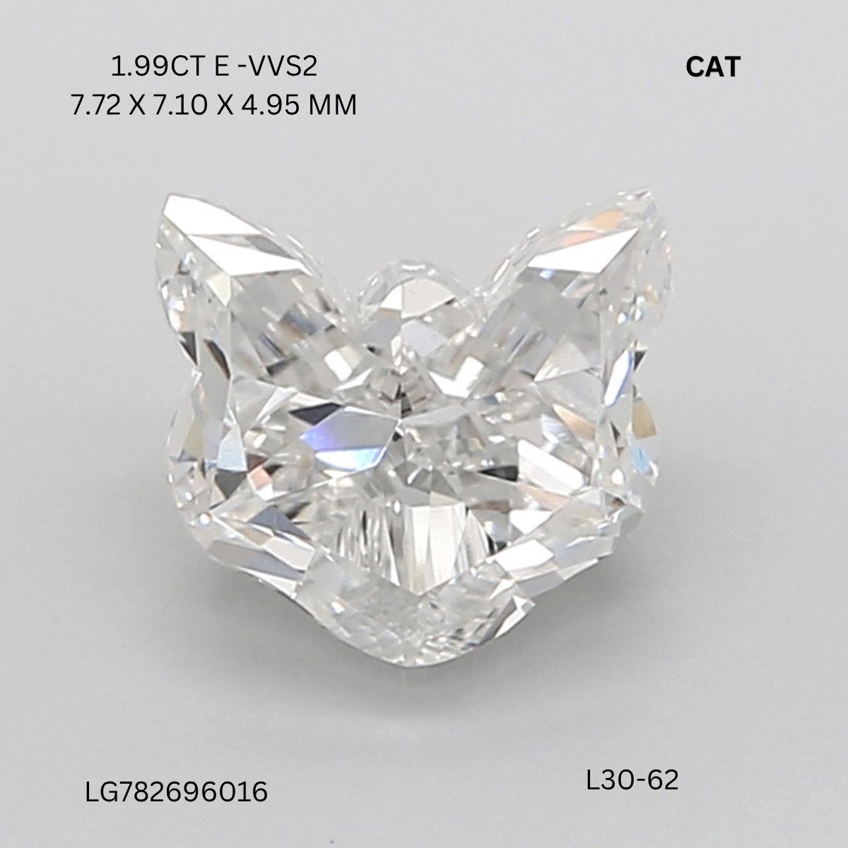 1.99 CT E VVS2 CAT diamond Fancy Shape