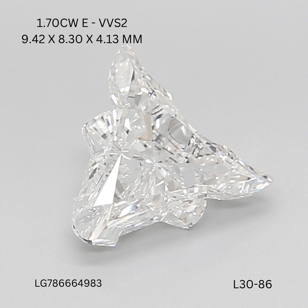 1.70 CT E VVS2 BULL diamond Fancy Shape